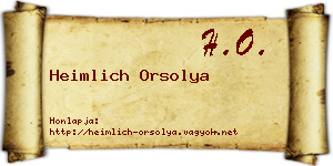 Heimlich Orsolya névjegykártya